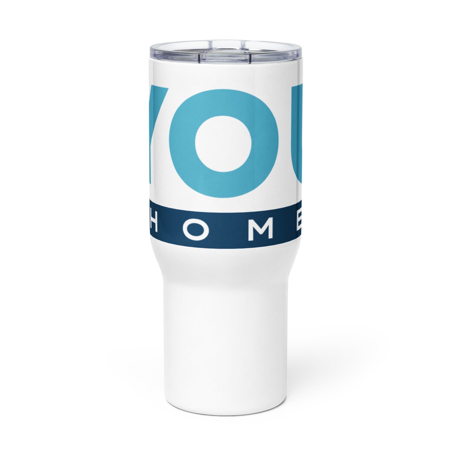 Travel mug with a handle