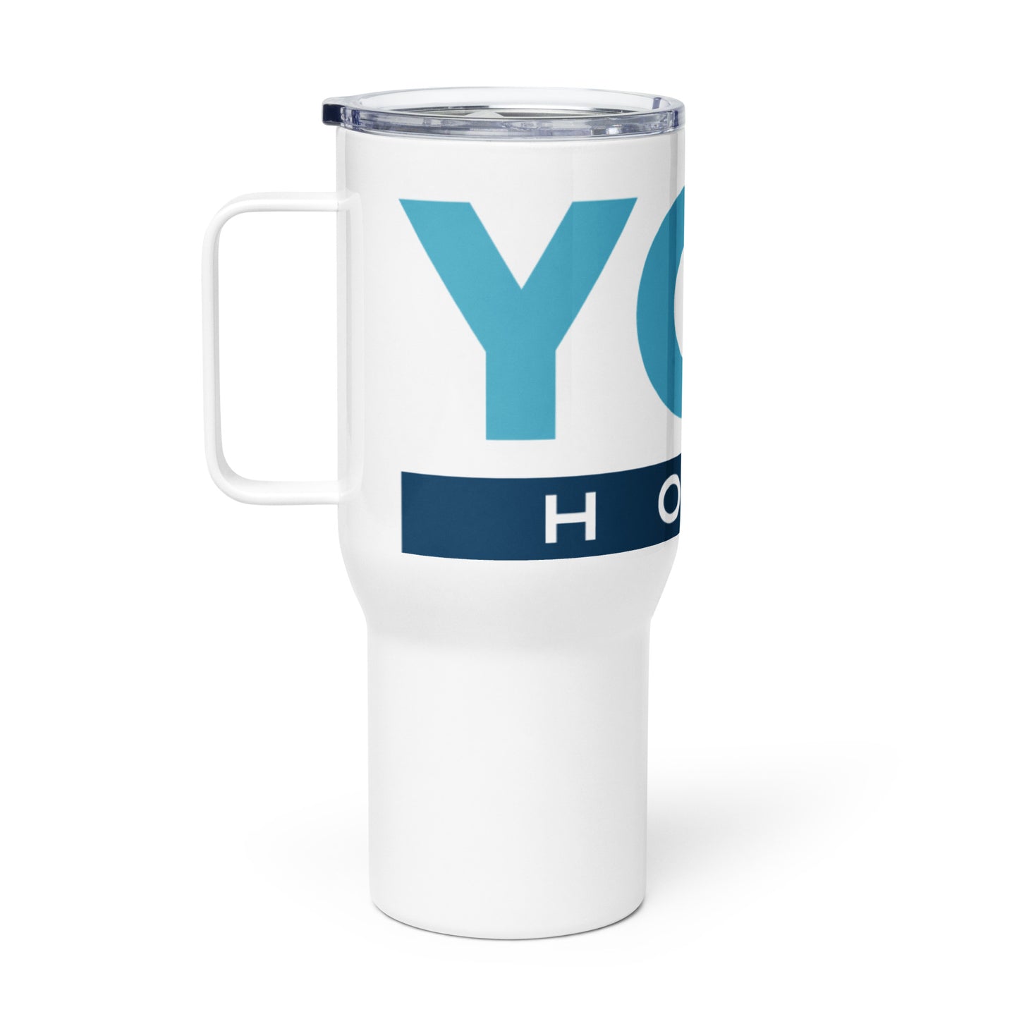 Travel mug with a handle